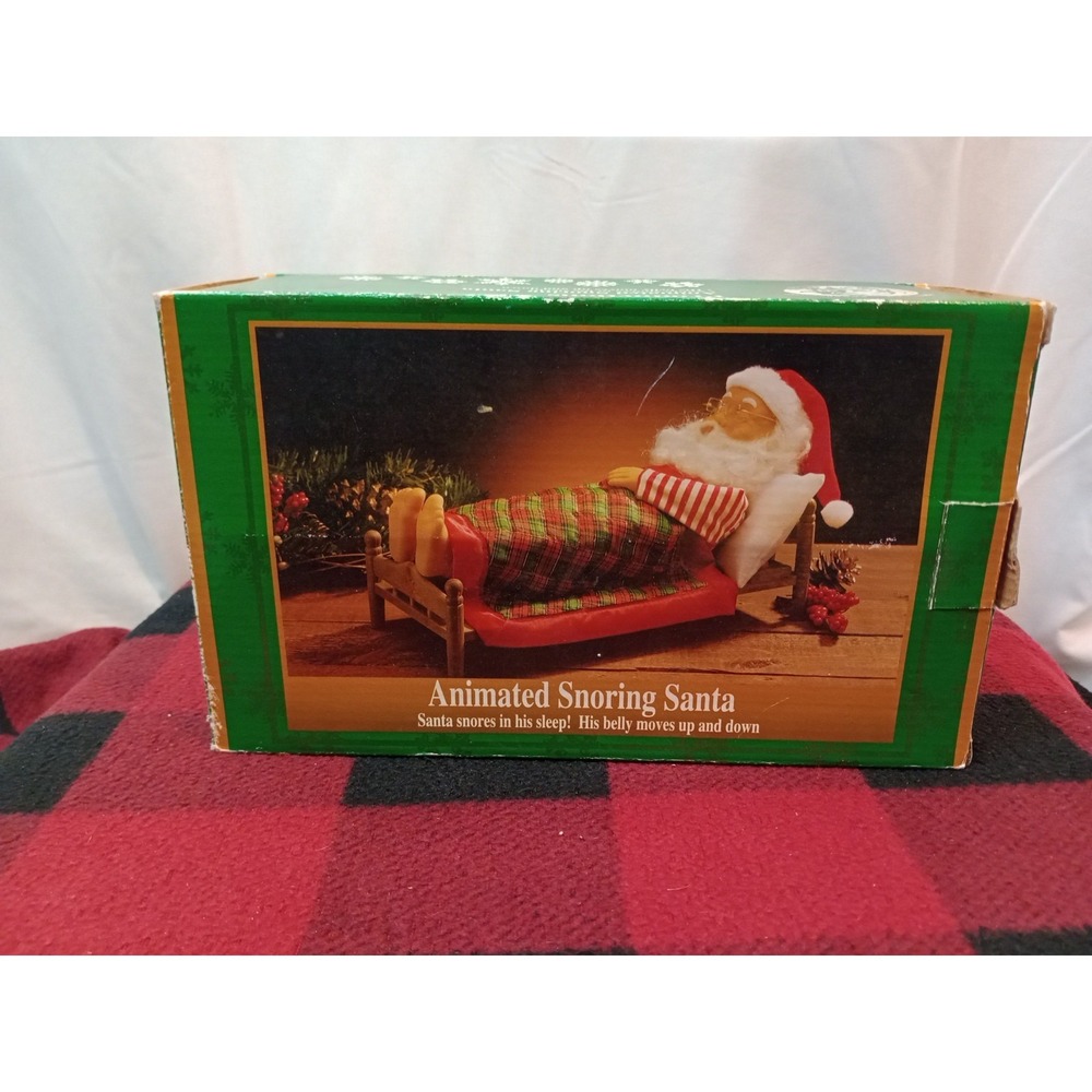Vtg Snoring Santa Claus In box 1996 North Pole Productions Christmas WORKS Gemmy